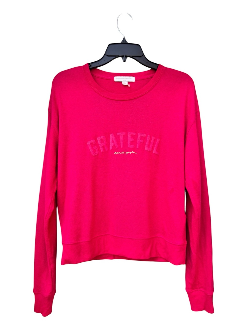 Spiritual Gangster Grateful Hot Pink Crewneck Pullover Sweater Sz L - Picture 2 of 5